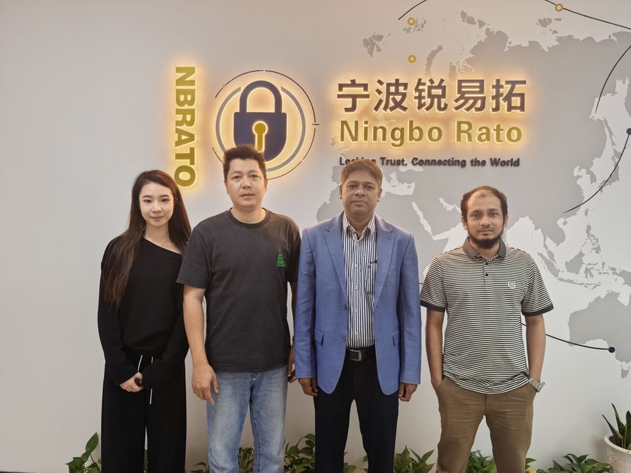 NBRATO team with a customer delegation from Bangladesh at the Ningbo headquarters